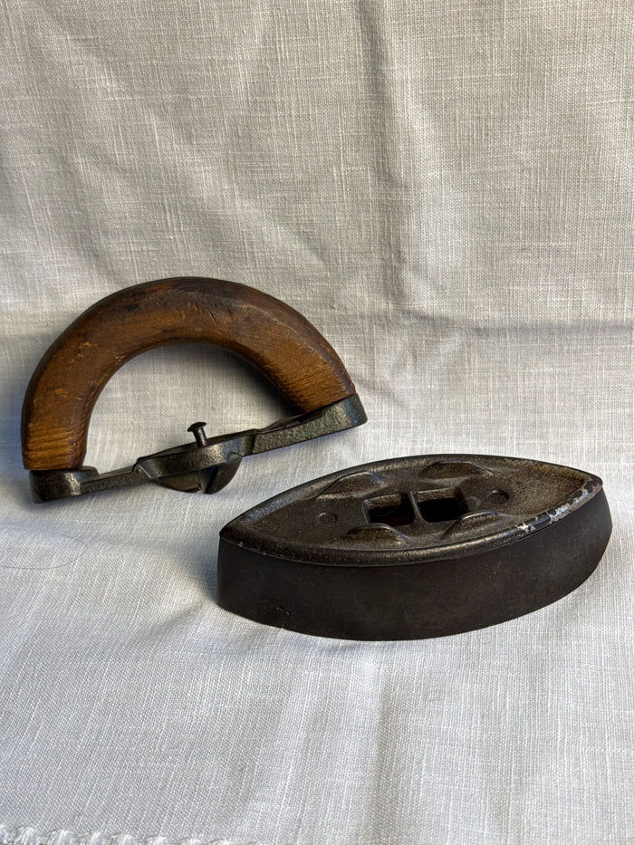 Two piece wooden Handle Sad Iron 5”