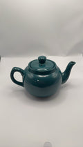 Vintage Ceramic Teapot in Teal Blue with Lid