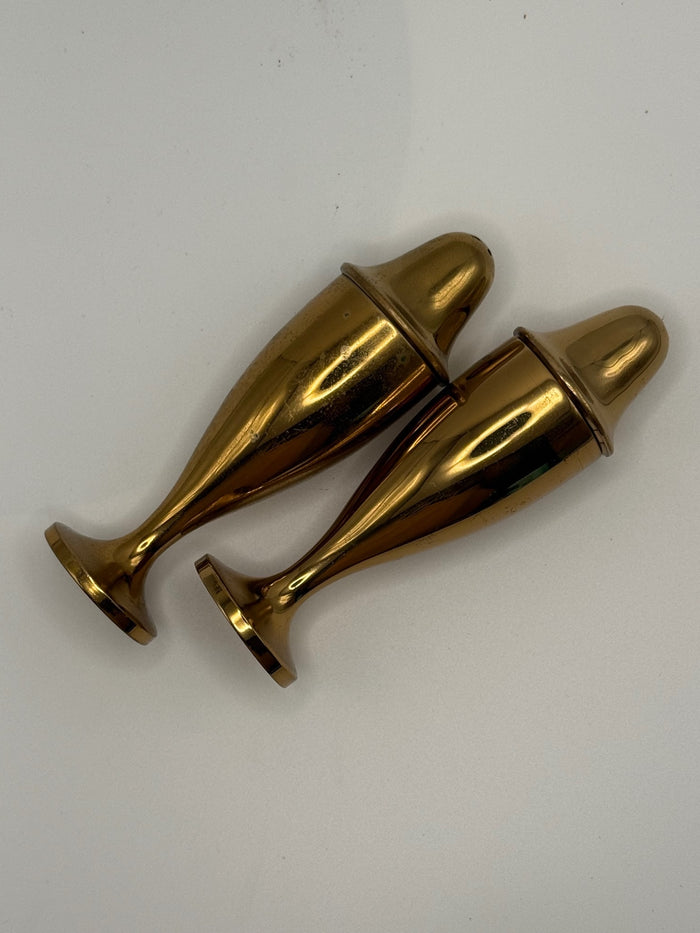 Vintage Dirilyte Solid Gold-Tone Salt and Pepper Shakers - Mid Century Modern