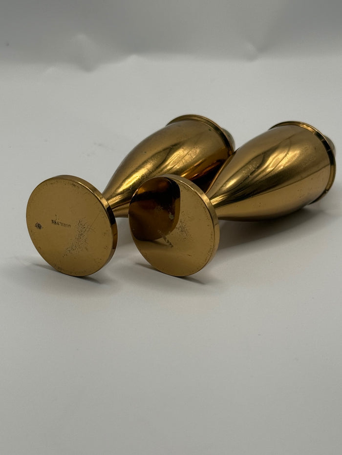 Vintage Dirilyte Solid Gold-Tone Salt and Pepper Shakers - Mid Century Modern