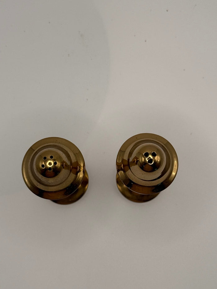 Vintage Dirilyte Solid Gold-Tone Salt and Pepper Shakers - Mid Century Modern